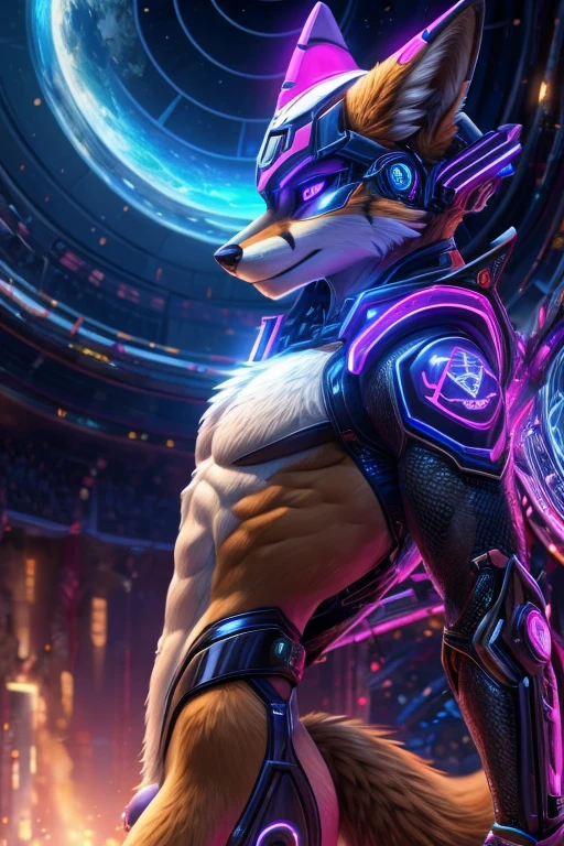 (mid_shot:1.3),(1 male:1.2),(muscle maned wolf:1.5),(frontal illumination:1.2),with a silver body and glitters with lights above,extreme iridescent reflection,in the style of vray tracing,vibrantmanga,shiny/ glossy,rococo pastel,fluid form,tinycore,fluid impressions,vray,machine aesthetics,yanjun cheng,silver,shiny eyes,fluidform.,the young warrior,male characteristics, detailed bulge, cyber