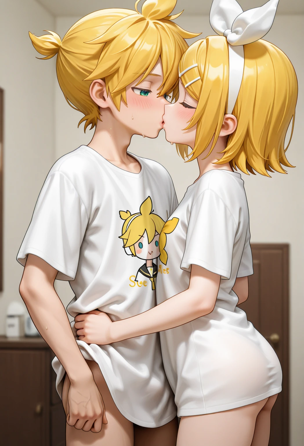 score_9, score_8_up, score_7_up, score_6_up, gloomy, black background,
BREAK
ExpressiveH, souce_explicit, ntr,
BREAK
1girl,mito ikumi, dark-skinned female, blonde hair, short hair, ahoge, elect nipple, sagging breasts, large breasts, seductive, blush , happy, spoken heart, open mouth, looking back,
collar, nude,
tall, leggy, shiny skin, heavy breathing, wide hips, tight waist, thick thighs, sweat, tatoo, dark areola, dark nipple,
, pussy juice, spasm, cumdrip, cum in pussy, cum on hair, cum on body,
, ,,
, ,
,
, ,
,,hetero, sex from behind, standing sex, bent over, from side,
(motion lines:1.2),,vulgarity,
BREAK
white_skin_boy, short statue male, clothed boy, t-shirt, ass grab,