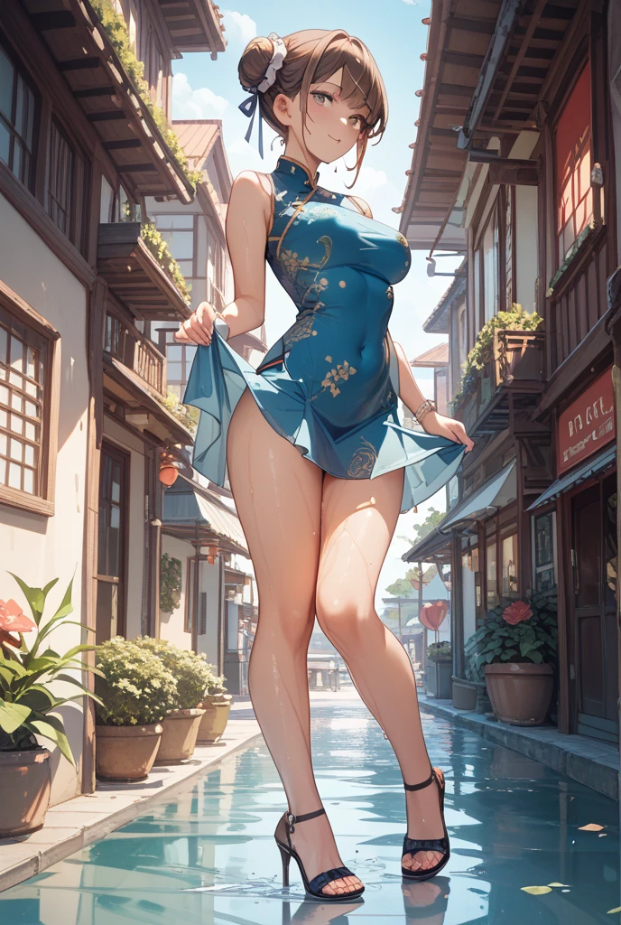 (masterpiece,top quality,high quality)), ((8K wallpaper unified with high definition CG)), (huge stunning goddess shot, so hot and sexy, jaw dropping beauty, perfect proportions, beautiful body, slim body beauty:1.3), (dancing in the rain:1.5)), Woman in white dress dancing in the rain, dancing in the rain, sloshing rain, soaking wet, soaking wet body, carnal desire, wet in the rain, wet dress, backlighting, rain, wet hair shaking, splashing rain, night, rain, portrait of dancer, facing away, looking across, Rough pose, one hand Pinching the edge of her skirt, one leg raised high, dynamic composition, view from behind, full body shot,
