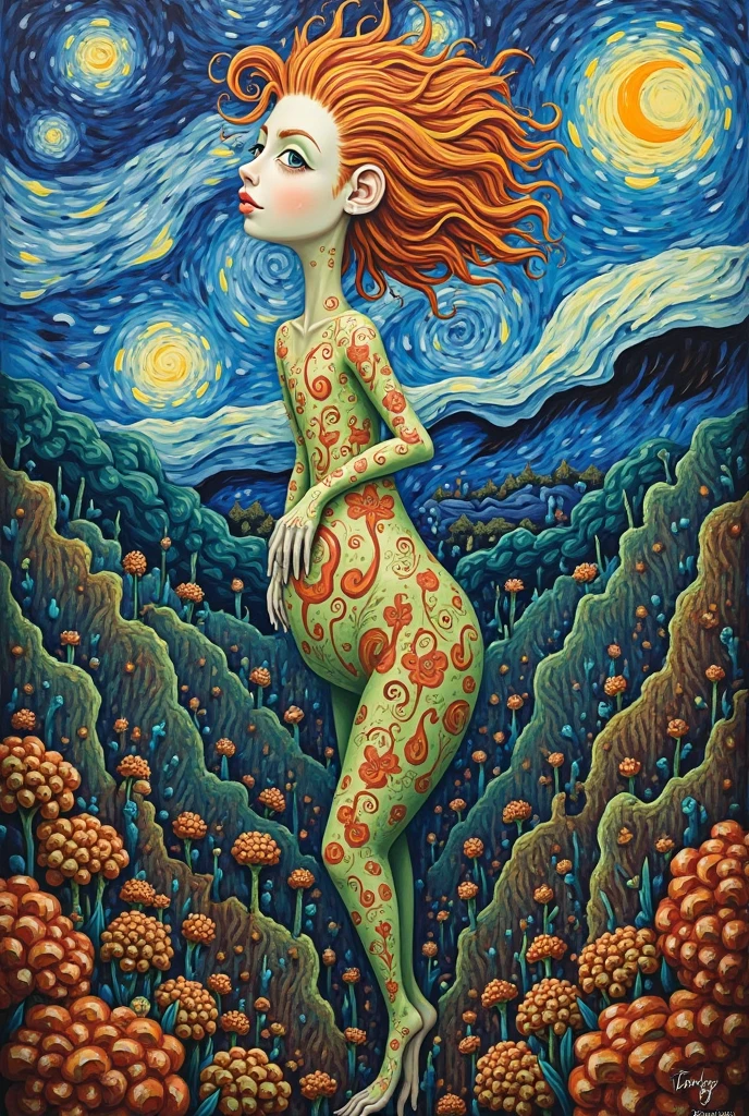 a beautiful nude 20 year old blonde woman with big messy hair, reaching for a glowing mushroom, sitting on a giant glowing mushroom, fantasy art style, cartoon vibrant, cute detailed digital art, colorful digital fantasy art, digital fantasy art ), glossy digital painting, pastel vibrant, colorful stardust.
