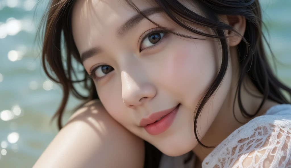 (8K, RAW, professional, best quality, masterpiece:1.2), (realistic,photorealistic:1.37), ultra-detailed, (portrait), (highest detailed skin:1.2), (highest detailed face:1.2), cinematic lighting, 1girl smile