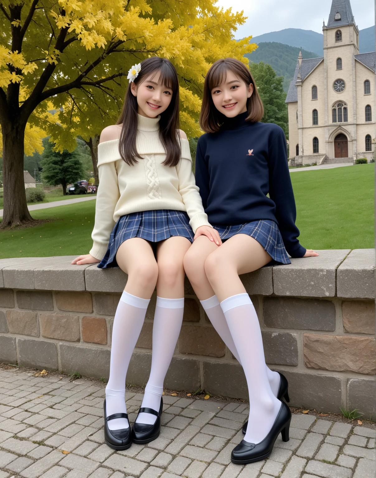 (photorealistic:1.4), best quality, masterpiece, raw 32k photo, (extremely detailed japanese beautiful girl), (extremely detailed eyes:1.2), (cute face:1.2), ultra-detailed, ultra high res, amazing, BREAK,
(school uniform:1.5), smile, (full body:1.2), (from below), detailed school girl, (disneyland:1.3), beautiful detailed girl, bangs, cute face, miniskirt, smile, wind, (full body:1.4), summer, low ponytail, loafers, baggysocks, side view, perfect legs, perfect hands, (detailed panties:1.2),