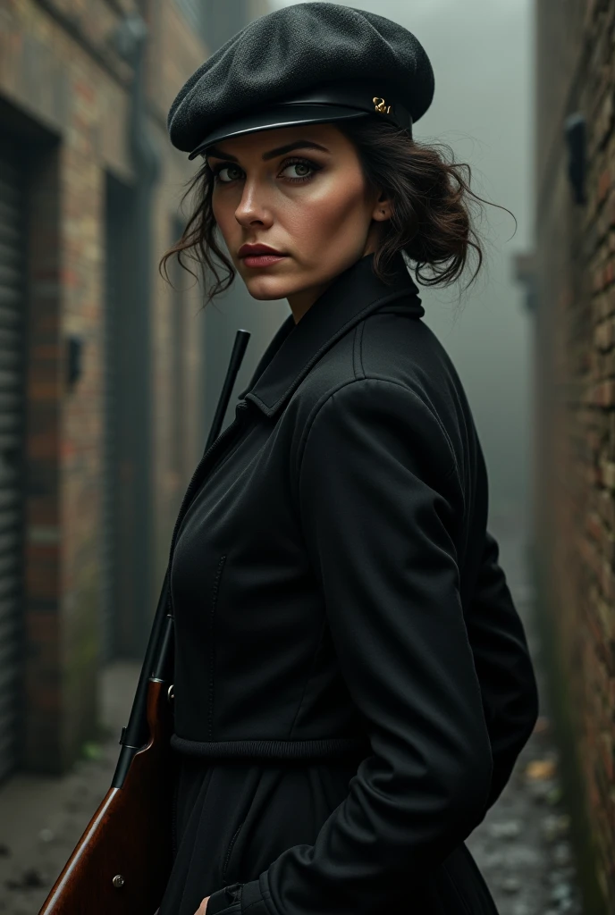 BBC radio one victorian era superior egotistical sovereign fashinable asian female deadpan anoyance with asian eylashes and black eye liner an attitue vengance she adorn with loose shirt hip hop scarf balaclavas in radio mic in studio absolute disrespect gun gestures on