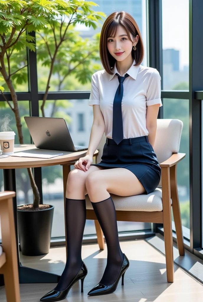 (8k, RAW Photos, 1 girl, Purple panties,  suit, light blue skirt, High heels, Ultra-high resolution, Highest quality, masterpiece: 1.2), (Realistic photos), (very detailed cg Unity 8k wallpaper), wonderful, beautiful, wonderful, Ridiculous, Lace panties, bow, Sitting, Panty shot, Spread your legs, skirt, 21 years old, Glasses, small, Flat Chest,beautiful face,whole body,Dark look,Bright black eyes,anger, thin,hard,Slender body,Black medium oblique head,Realistic,Cute Face,Bobcut,Brown eyes,small eyes,office,whole body,Nogizaka Idol,actress, Japanese Idols
