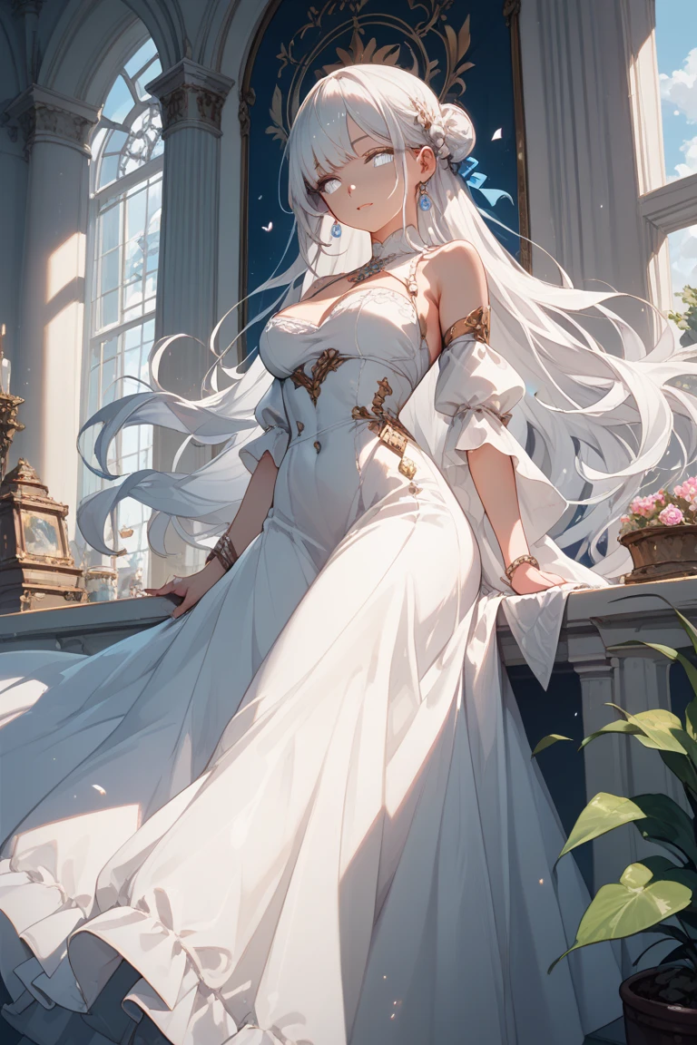 (Best quality at best,4K,8K,A high resolution,tmasterpiece:1.2),ultra - detailed,(actual,realisticlying,Photorealistic:1.37),long flowing white hair,Snow Queen,Play the piano gracefully,A princess,evening formal robes,Icy blue eyes,Delicate snowflake earrings,Icy breath,The crystal snowflakes fall silently,Sparkling frost landscape,The frozen palace in the distance,Subtle Northern Lights dance across the sky,Crystal clear piano keys reflect light,Gentle music echoed in the grand banquet hall,Snowflakes swirl in the air,Quiet elegance and serenity,Beautiful posture creates charming melody,There is a trace of loneliness hidden in the eyes,Show your kingly style,A silver tiara adorns her head，It has intricate icy patterns on it,The soft moonlight casts a magical light on her ethereal figure,Every move she makes exudes sublime beauty,The palace guards in formal attire held their heads high,Bright colors contrast with the cold background,The perfect harmony of ice and music,capture the hearts of all who listen.