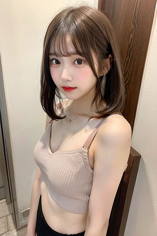 Young and cute woman、Tight Japanese sportswear, Tight Japanese national team sports pants、Beautiful skin with little makeup、Beautiful Eyes, Beautiful Lips, Sweat, Beautiful Eyes, Beautiful D Cup Breasts, Trendy hairstyle