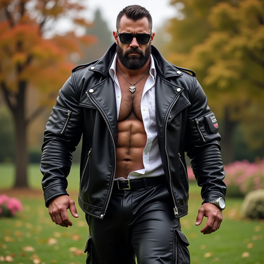 Masterpiece, highest quality, Ultra-Realistic, one man, full body shot, Italian policeman, italian, italian police uniform, rugged, muscular, big biceps, big forearms, bodybuilder body, hairy, very short hair, buzz cut hairstyle, masculine, manly, serious, patrolling, police boots, police gloves, looking directly at viewer, rugged face, Chiselled face, dimple in chin, buzz cut, big bulge, highly detailed realistic police uniform:1.5), (big bulge:1.5), patrolling, ((full body shot)), rugged, masculine, manly, muscular!, hairy, tall, 40 years old, full stubble beard, ((tight police uniform)), hairy!!, muscles!!, sweaty, dominating, alpha male, nsfw, ((Italian carabinieri police uniform)), burly, hairy and big forearms, big biceps, bodybuilder body, smiling, ((carabinieri)), (carabinieri blacl tall boots), (open shirt:1.4)