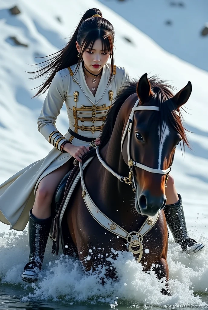 Ridden horse heart,A horse's bone is broken and falls down with lots of ...