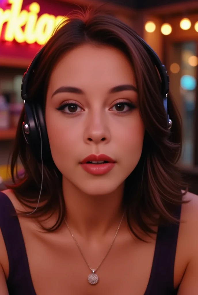 woman with headphones resting her head on her desk in front of a computer, girl wearing headphones, wearing purple headphones, with headphones, listening to music, closeup portrait shot, with head phones, wearing modern headphone, detailed portrait shot, wearing black headphones, vibing to music, high quality portrait, girl in studio, portrait shot, jacqueline e, close up portrait shot