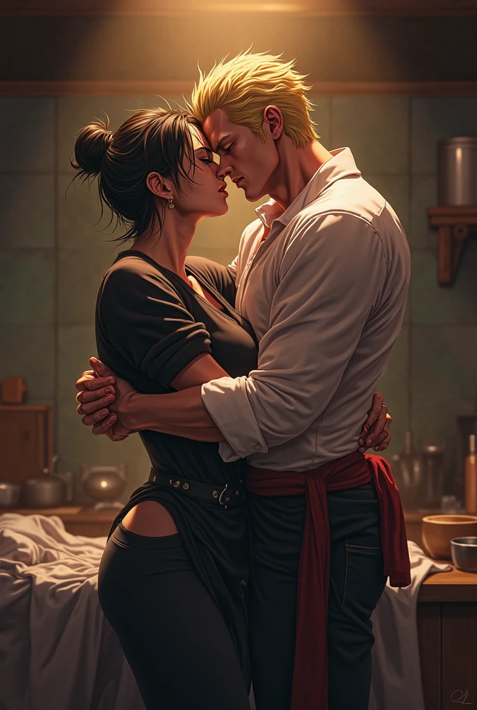 a whore standing in front of a brothel near Streetlight, completely naked, nude big round breasts, brown nipples, vagina, laiba, classic oil painting, highly detailed, cinematic lighting, dramatic shadows, moody atmosphere, warm colors, Renaissance style, masterpiece, best quality, 8k, hyperrealistic, volumetric lighting, chiaroscuro, dramatic pose, piercing gaze, sultry expression, intricate details, naked whore, weathered architecture, cobblestone street, gaslight lanterns, foggy night, dramatic silhouette, 1 boy, grabbing whore her ass, his hands on her ass