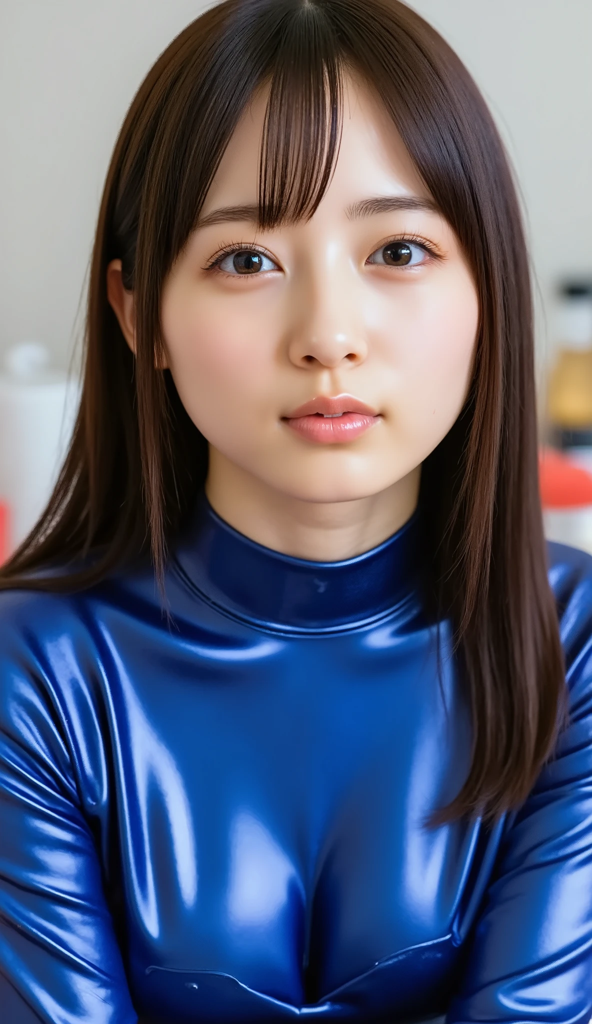 5 year old idol、Age is 5 years、highest quality、masterpiece、Ultra-high resolution、RAW Photos、(Realistic:1.4)、1 girl、very cute、 Adorable、 Shiny Dress, sexy,(Face without makeup:1.3)、 (Super reflective latex Polarized Paint Dress:1.7)、Very attractive 、(Short ponytail hairstyle:1.6)、The arms are bare skin、Common poses、Accurate finger painting,ラテックス素材のPolarized Paint Dress、Super tight dresses、smile、Real Face without makeup、Full body photo、Beautiful black hair、Hair color is black、round jawline、Full body photo撮影、Japanese Girls、(Super short skirt:1.3)、Polarized Paint Dress、Polarized paint latex、Wide-angle fisheye lens、Idol looking down at the camera、close、Ground to ceiling camera angle、Shot from very low angles、Straddling a man in bed、
