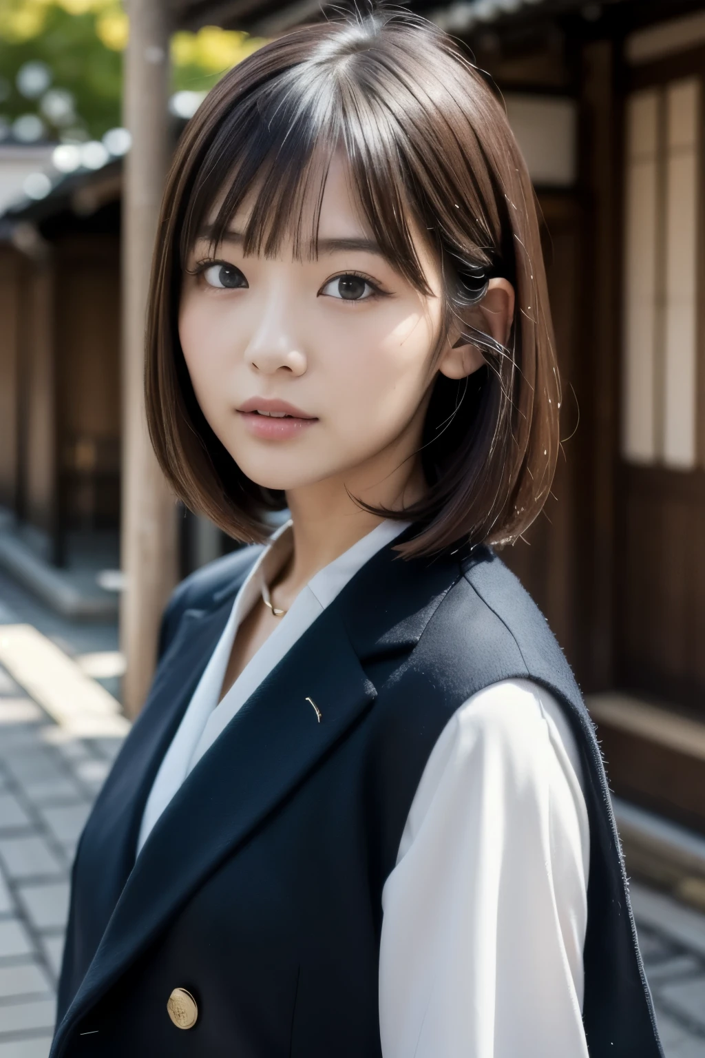 ((Top quality)), ((masterpiece)), (details), 1 girl, object,bob cut,object,Kyoto