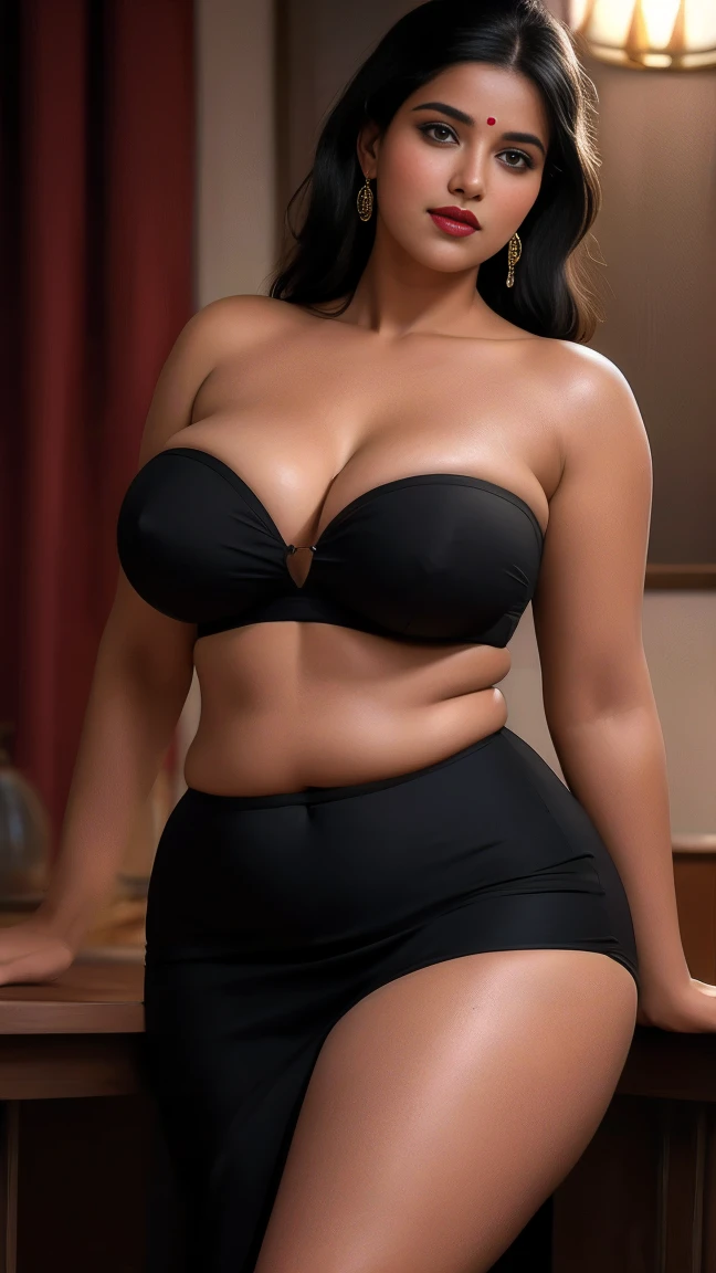  a woman padded different bra and shorts saree,big cheeks, curvy, hourglass figure, swooping breasts, deep cleavage, open arms, sexy armpits,big penis, nipples, ass, necklace, (cinematic:1.3), intricate details, (ArtStation:1.2),a close up of a room with a brick wall and a wooden floor, matte background. unreal engine, darkslategray wall, dark room wall, detailed textures and lighting, stone and wood, wall darkness, background image, wall ], wall wood fortress, black floor, detailed lighting and textures, studio background, dark stone walls and pillars, personal room background,