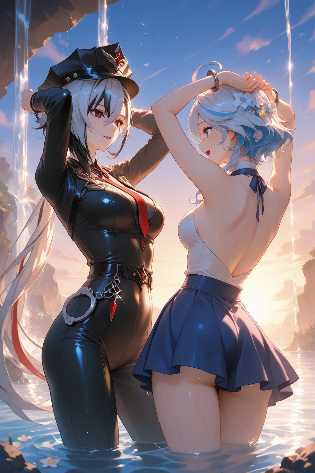 no clothes are worn,schoolgirls,big breasts exposed cleavage --auto