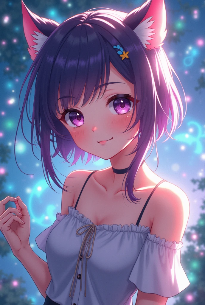 furry girl,ultra detailed fur,park,white dress,moonlight,all face blush,grin,eye close,looking at viewer