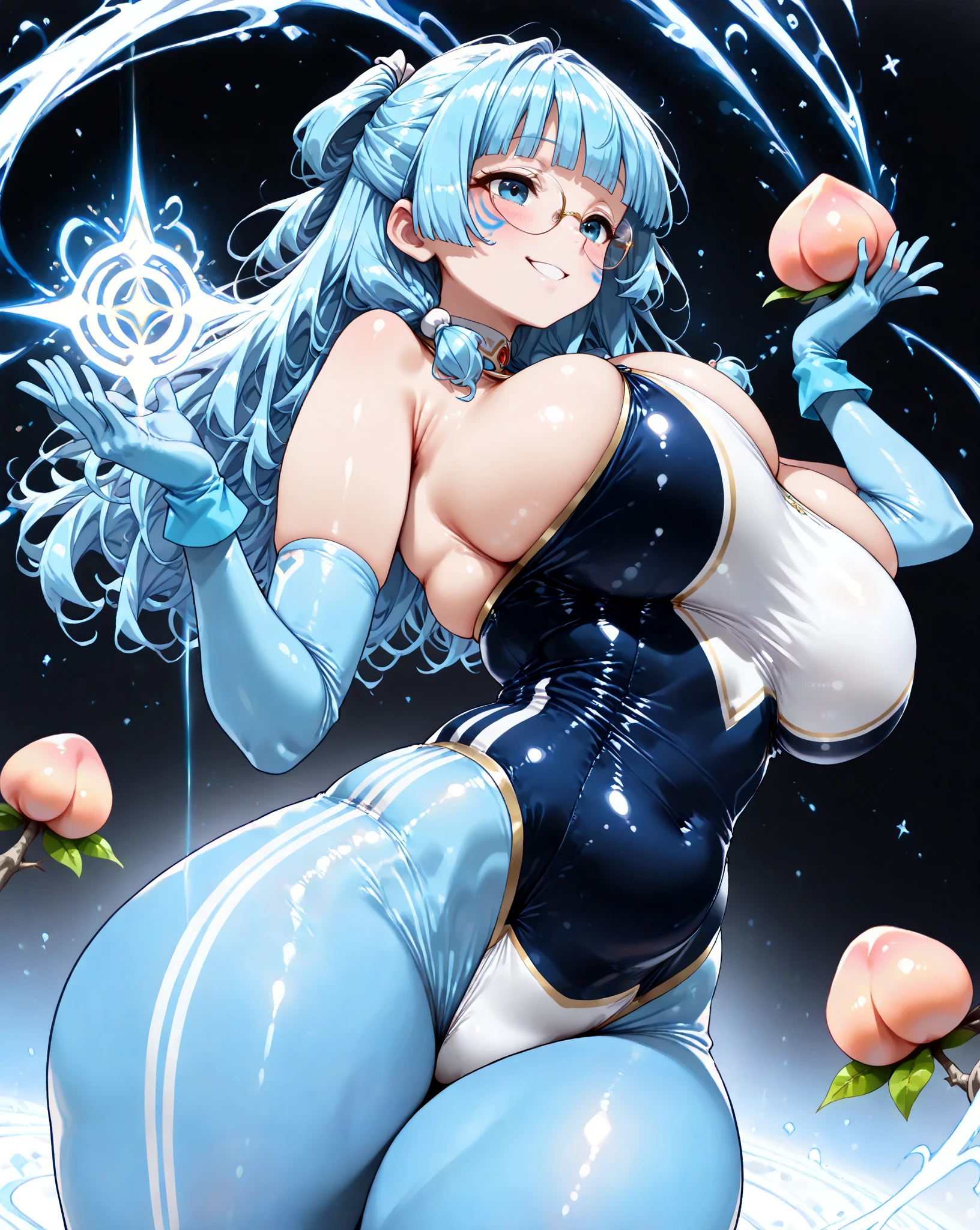 (((best quality))), (((high resolution))), (((masterpiece))), ((ultra-detailed)), (illustration), ((an extremely delicate and beautiful)), ((super detail)), (((20 years old))), ((adult)), (((tall))), gleaming skin, shiny body, breast focus, (((((ultra-huge breasts))))), sadistic smile, ((big round eyes)), cute eyes, drooping eyes, two hands, five fingers, no extra hands, two legs, slender legs, ((biopunk)), ((metallic cloth)), (android), gynoid, delicate metal decorations, (medium length hair), (hair shorter than shoulder), braid, pony tail, ((midriff-baring outfit)), (shining brightly), daytime, city, (dark pink blond), (metallic dark violet), (latex), soaking wet, pussy juice, (((bare legs))), (cybernetics), ((corrupted violet slime woman)), ((topless)), ((corrupted nurse)), (slimy shining), nsfw,
