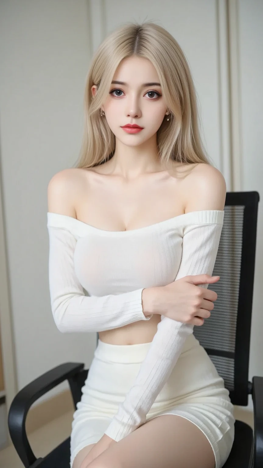 arafed woman in white shirt and white pants standing in front of a table, wearing tight simple clothes, amouranth, young beautiful amouranth, white top, better known as amouranth, wearing a sexy cropped top, wearing a cute top, smooth white tight clothes suit, photo of slim girl model, tight shirt, wearing tight shirt