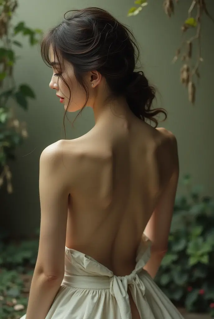 Japanese woman naked backwards with a beautiful pussy shaved