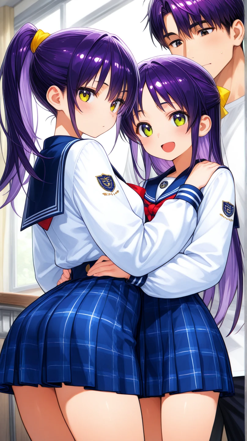 After school,Schools,Classroom,Show me your big ass,1 persons,ta Face,Blue eyes,a sailor suit,low angles,Embarrassment,Looks Back,Very long hair,Grab your own ass and appeal,Pink T-back,