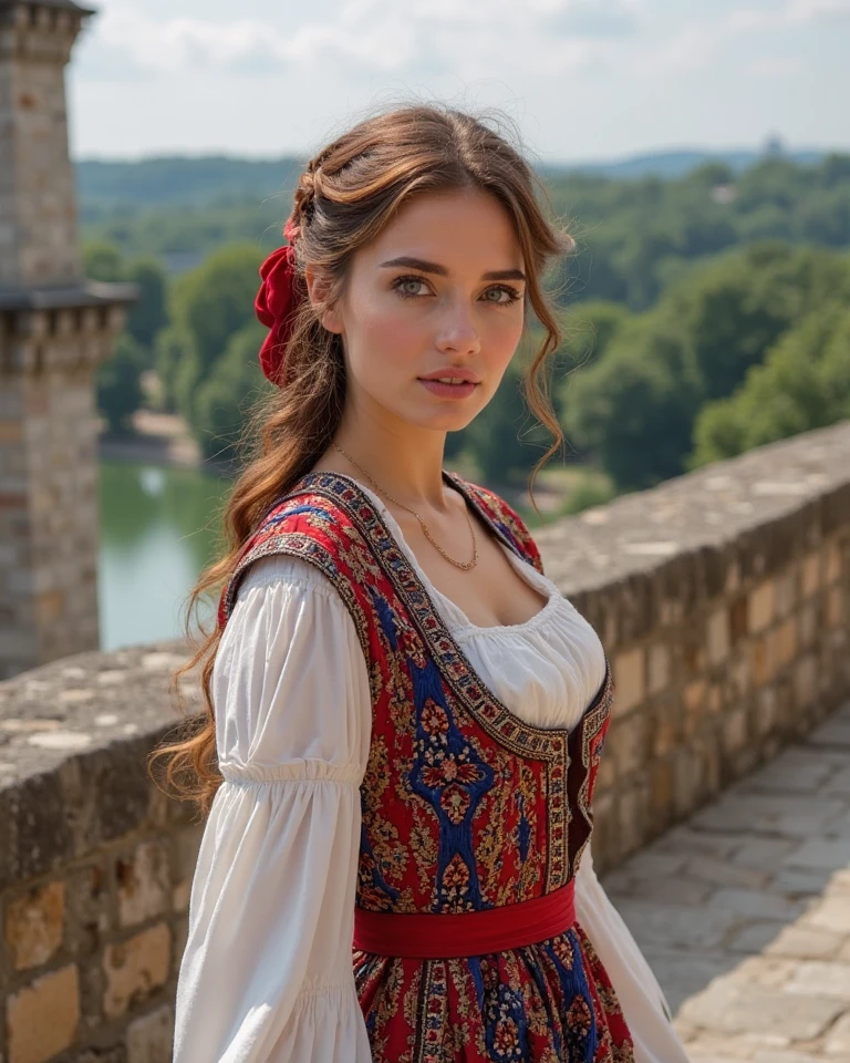 brunette girl in capitals of Italian origin but French dressed aged 20