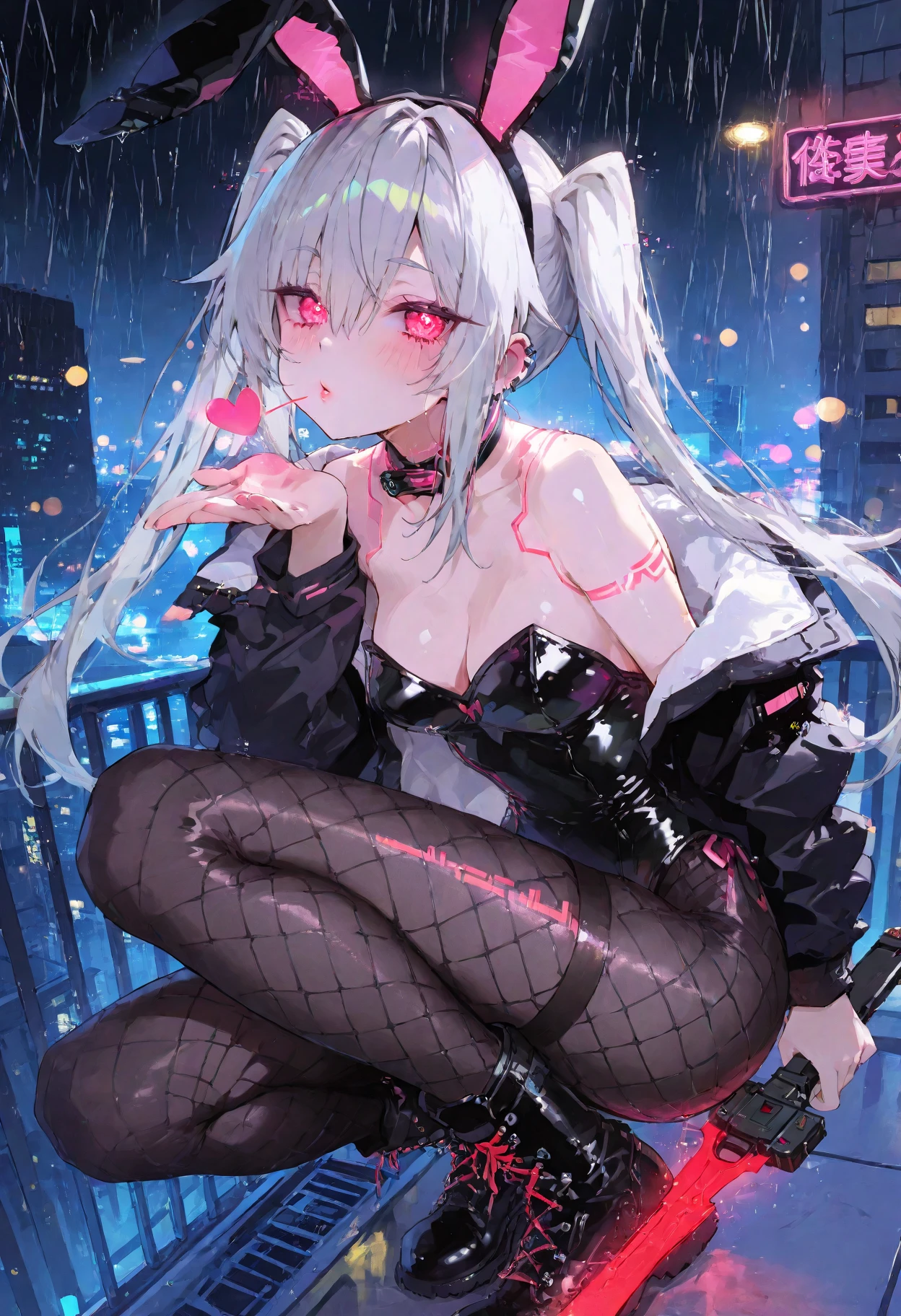 ((Highest quality)), ((masterpiece)), (detailed),1girl, 独奏, aroused, crying face, clothed, spread legs, NSFW, sweat, wet, night sky, blurry background