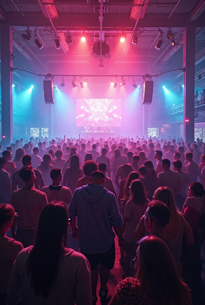 Une image de 1 920 x 1 005 pixels de plusieurs DJ dans un bar avec une ambiance lumineuse, colorée, fluo et psychédélique