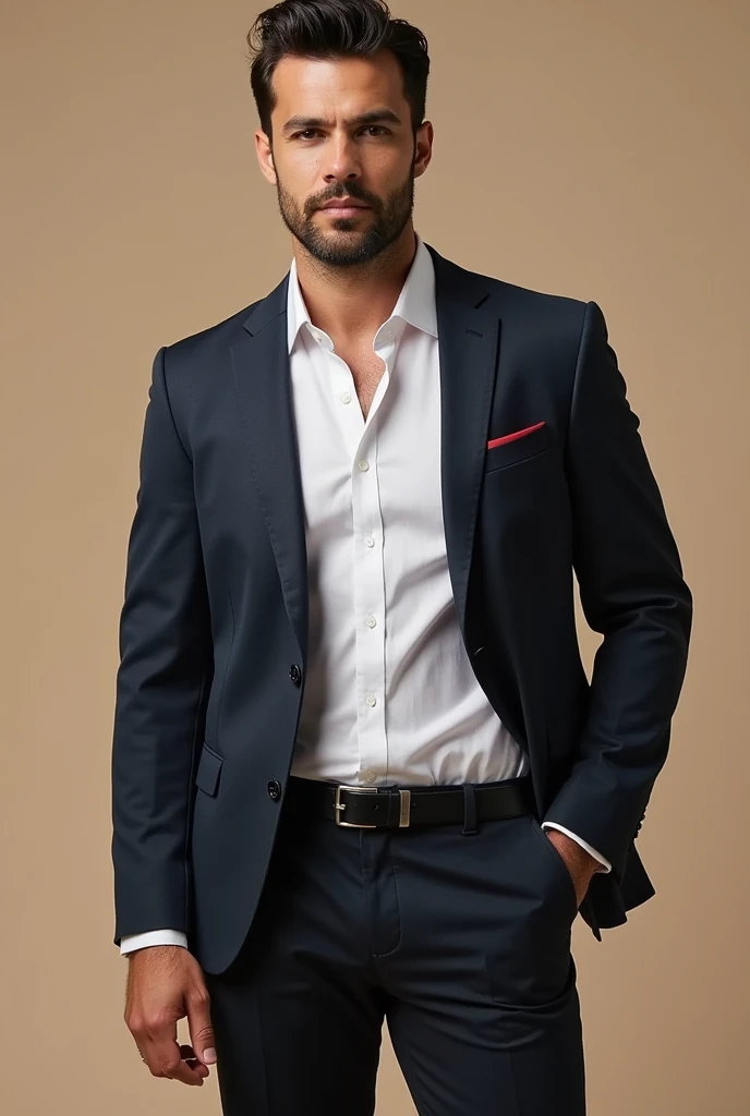 ultra detailed image. Male Focus NSFW Anime Styles. Man with torn coat slightly showing his lower parts. Semi Nuds.  Large genitals marked in underwear. Scenery of a dark gray room with polished and polished walls with an ultra polished and polished silver table. Research Board in the background. A strong adult with a slight beard, muscular short underwear, tight and tight cotton fabric marking the genital organ. 50 years old handsome and seductive heartthrob. he is almost naked. with the pants slightly below the waist showing tight, tight short underwear made of cotton fabric, marking. goatee on chin muscular man beautiful medium hair with bangs. Wearing a loose, flowing brown coat. ultra-shiny and polished bronze bracelets. cloaks covering the brown body with pen in pocket, Brown hair. Light beige suit under coat. Covered chest. handsome human male detective. He holding a silver magnifying glass. He has no pants. He&#39;s jacking off.