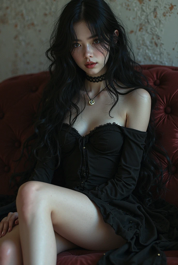 Baby Face Tie your hands and feet behind your back beauty Big Breasts Gothicta's dress opens to reveal her nipples Pussy length, Almost Blue, Black hair as motionless as a Kokeshi doll Bangs are aligned in a straight line Mature person On the bed