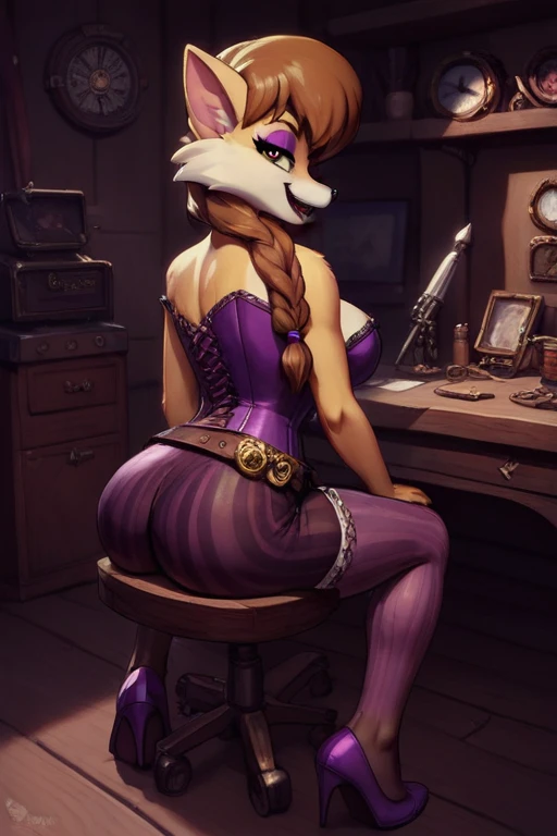 uploaded on e621, by Pixelsketcher, by Bayard Wu, by Thomas Benjamin Kennington, by Einshelm, solo anthro, ((Portrait)), (Lacy Glamoure Underwear, glitter), corset, (detailed Bonifasko lighting), Burlesque Goddess, (Detailed fur), (detailed skin), (Cinematic lighting), ((Detailed background)), (half body shadow), [Backlighting], [crepuscular ray], [Detailed ambient light], [gray unnatural lighting], [ambient light on the belly], [explict content], [sharp-focus], (Questionable content), (shaded), ((Masterpiece), hands on the waist, Long asymmetrical wavy hair,Average Breasts, pectoral muscles, Fluffy fallow deer, Wavethesallow Face, furry fantasy art, anthro art, commission for high res, Furry art, pov furry art, Sakimichan is beautiful, Masterpiece, big hips, small breasts, Best Quality, Detailed image, Bright colors, Detailed Face, perfect lighting, Perfect shadows, Perfect eyes, focus on girl, flawless face, small breasts, gorgeous body, Hourglass body, shiny body, feet focus, Girl Lan, Fluffy, fluffy woman, Body fur, Animal nose, muzzle, two-toned fur, gaze at the viewer, half closed eyes, 1girl, full body, (Masterpiece:1.2), (Best Quality:1.2), (illustartion:1.2), (Cinematic lighting:1.3), Detailed fur, Balanced coloring, Global Illumination, Ray Tracing, good lighting, Fallow deer, (short deer tail), Furry, anthro, cleavage, open breasts, nipples, explict, attractive body, sexy body, looking a viewer, seductive gaze, thick-thighs, fit body, Best Stockings, (hooves), Suggested Pose, Seductive Leg Pose, Club "Crazy Horse", burlesque, glamoure, Perching on the edge of a bench, scene, perfomance, erotic dance