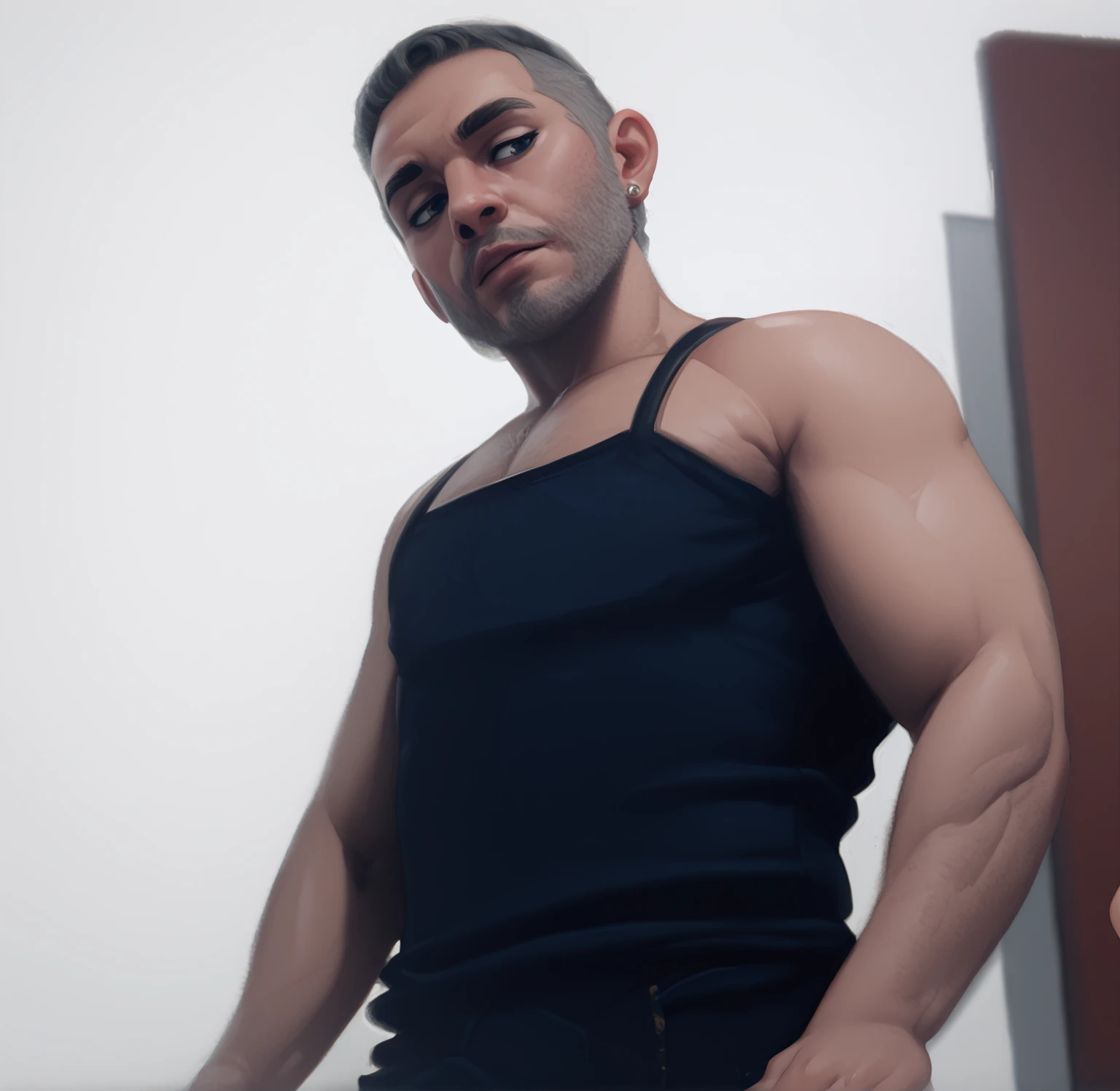 Stanley Tucci,Shirtless,Tong,Bulge,office room,black long socks,Thin,musculature,lbeard,fortitude,artwork of a,tmasterpiece,k hd,angry look,white panties,Lie on the ground,Put your hands behind your head,surrounded by a crowd of people