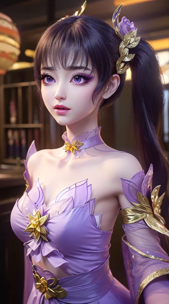 Pink nine-tailed dragon girl, (Light green hair), ((Big Hair)), double eyelid, Perfect figure, Nice face, Perfect Skin, black eye, spirit princess, The pink era、are shining on the distant planet Spica.、Pink and light green rays、A beautiful comet flies by、Pink clothes