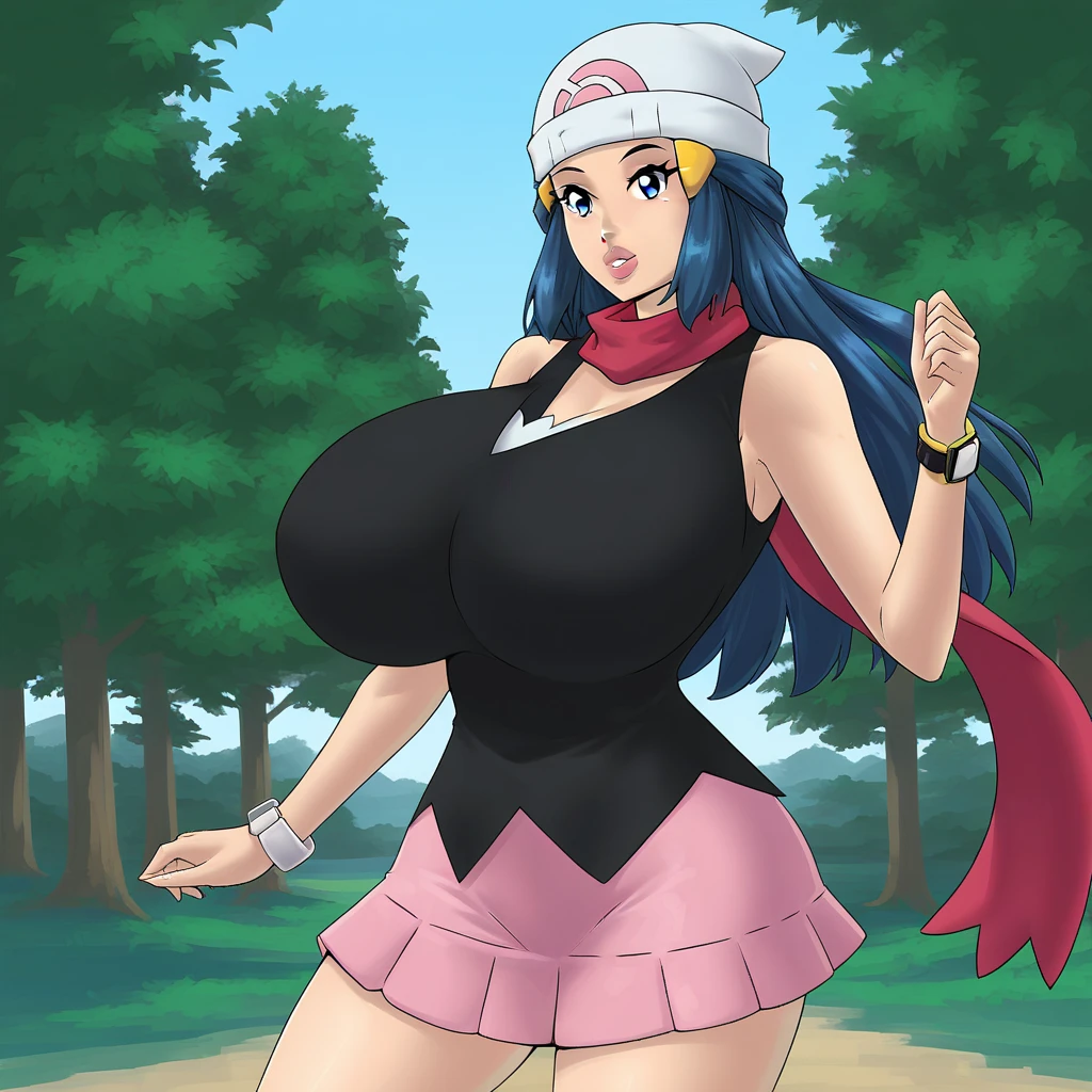 misato, makeup, pink eyeshadow, dark purple hair, misato hair,  long hair, miniskirt, beautiful, (masterpiece:1.2), (best quality:1.2), perfect eyes, perfect face, perfect lighting, 1girl, cropped legs, curvy, Sailormoon outfit, exposed midriff, white crop top, Chest bow, long gloves, White Thigh-highs, choker, hand on hip, huge breasts, smile, solo, thick thighs, Point of view from below, Can be seen under mini skirt, Exposed panties, showing panties and super tight thong
