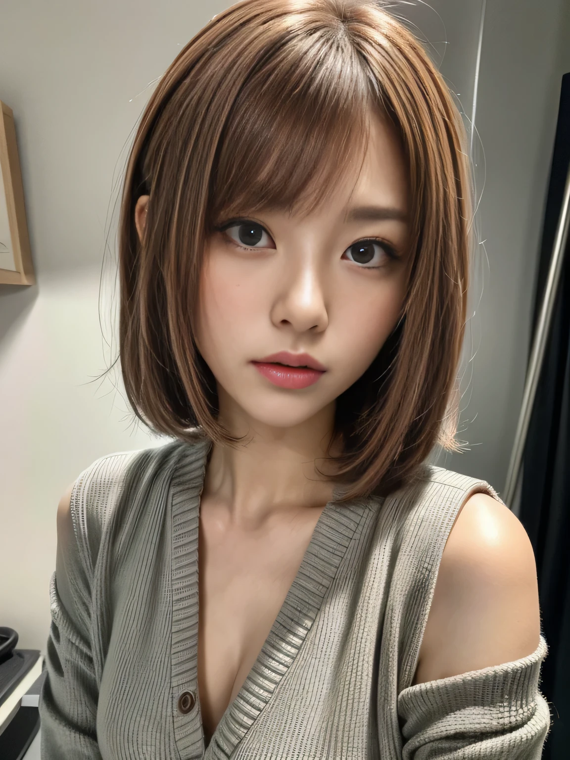I am a mature woman with medium hair, light brunette