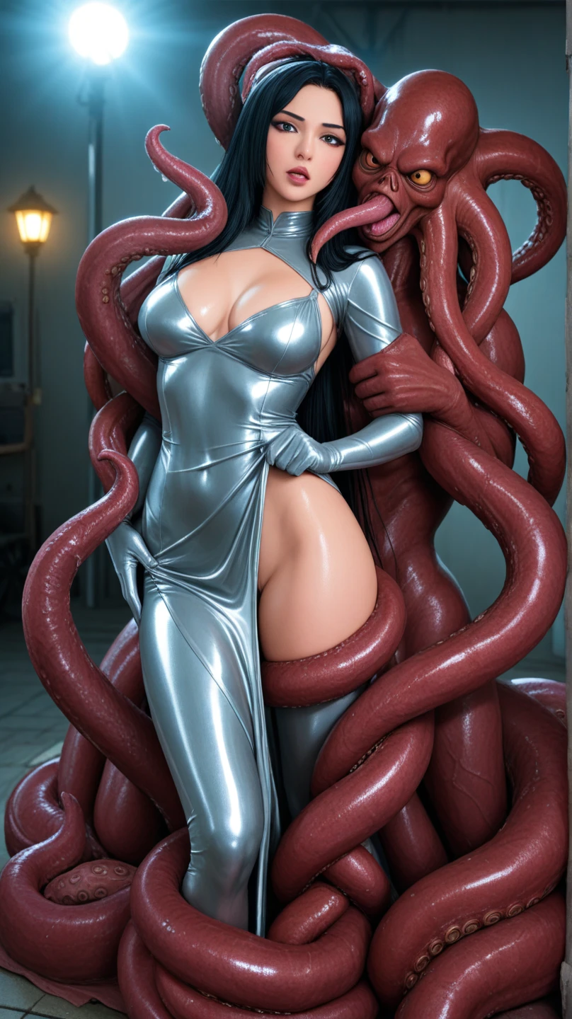 Beautiful,woman, Mercy from overwatch, blonde hair, pink hairband, ponytail, dewy complexion, long eyelashes,soft-petalled lips,(beautiful detailed lips:1.1),(medium breasts:0.9),youthful appearance, blonde locks cascading down, seductive sexy pose, comfortable atmosphere,(living room background:1.1),soft sunlight, pastel color palette,(best quality:1.2),(highres:1.1),(realistic:1.37),(physically-based rendering:1.1),(vivid colors:1.1),(soft lighting:1.1), full body, visible feet, (((sundress))), sweaty, blushed, (((flip flops))), standing, (((bounded by tentacles))), tentacles sround, neck, (((tentacles))) nude, (((ripped clothes))), (((panic face)))