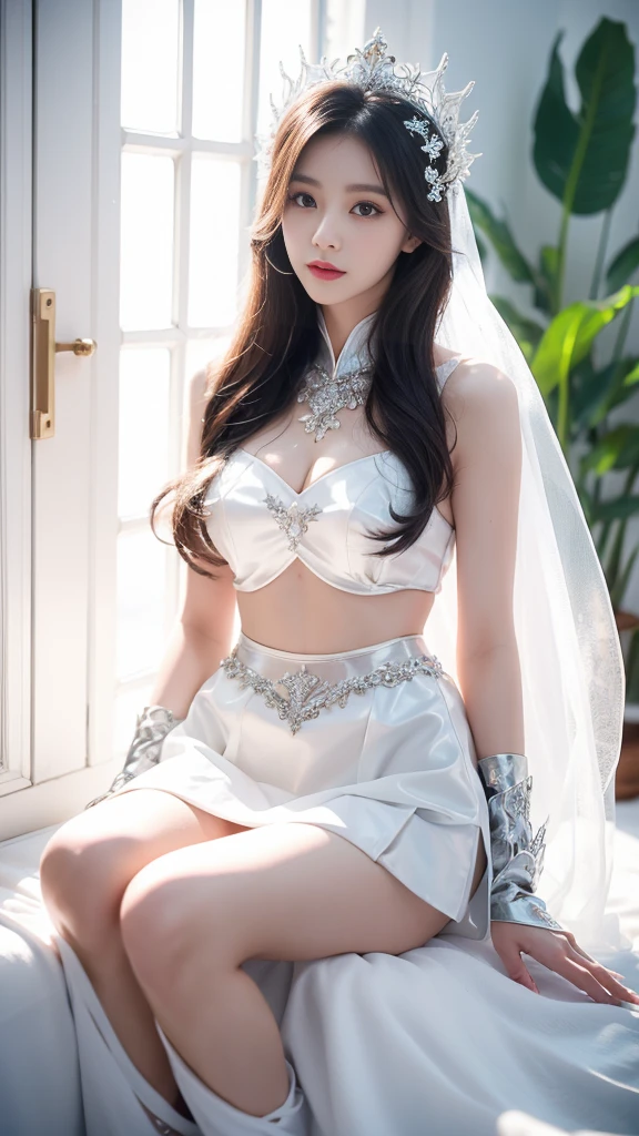 (((8k))), ((best quality)), ((masterpiece)), ((very high detailed)), ((very high detailed fantasy of K-pop stars ready to breed:1.6)), (( 3 K-pop superstar 34 year old ultra sexual angelic horny and incredibly gorgeous supermodel mothers bride walking together in a bridal march)), (((seductive smile))), (thin waist),(thigh gap:1.6), (beautiful slender legs), ((slutty make up)), ((bright crimson lips)), ((diamond covered bridal vale)), ((in church bridal march)), ((holding a diamond studded white flower bouquet in hand)), ((walking towards the camera)), (( holding diamond bridal bouquet in hand)), ((must have sparkling diamonds waist chain)), ((perfect belly button)), ((diamond belly button piercing)), (((varying facial features))), (((must be completely naked always))), ((very sexualised)) (very long silver hair), ((sparkling white diamond crowns)), ((naked vagina exposed)), (erotic voluptuous bodies), ((silver glistening pale skin)), ((sparkling Diamond thigh highs)), ((sparkling white diamonds waist chains)), ((sparkling white diamonds very long neck chains)), ((all white church)), ((all white interiors)), ((ultra realistic)), ((real life)), ((high resolution)), ((ultra realistic)