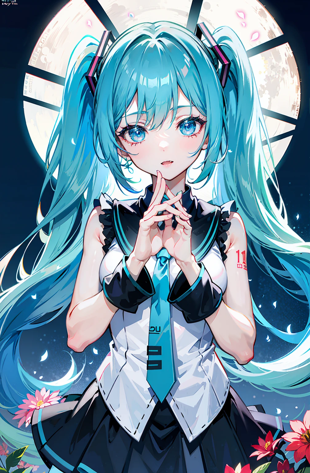 1 girl, Perspective, Creepy girl, Hatsune Miku,