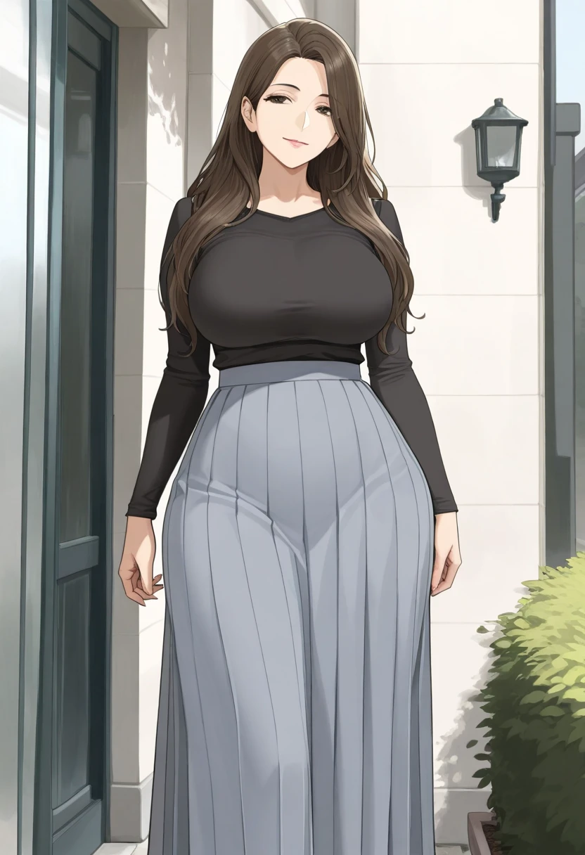 (masterpiece:1.4), high quality, high definition, sharp focus, detailed clothes, detailed body, detailed face, anime, best quality, 4k, 8k, absurd resolution, intricate detail, detailed hands, (detailed eyes:1.3), animation, illustration, highly detailed, highres, extremely detailed, <lora:hyperdenoiser_v090:0.6>, seductive smile, <lora:perfetfingers:1>, (large breasts), (parted bangs:1.6), <lora:hyperrefiner_v090:0.6>, <lora:add_detail:0.3>, <lora:ETO_OC:0.2> ETO-OC, <lora:ETO_OCC006:0.7>, ETO_OCC, (curly hair:1.3), (long hair:1.1), black hair, thick eyebrows, pale skin, curvy, (plump:1.2), fat, 1girl, (hazel eyes:1.3), smiling, looking at viewer, mature female, (full body:1.4), <lora:edgChamYellowSundress:0.7> edgYSD, (yellow sundress:1.3), outdoors, yellow dress,