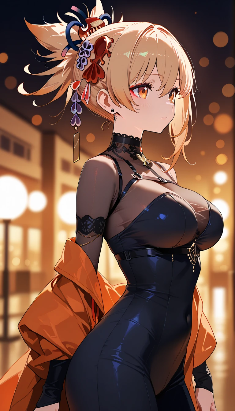 (masterpiece:1.3, Highest quality, Ultra-high resolution, Very detailed), (Realistic:1.1, photoRealistic:1.4), Beautiful illustrations, Perfect lighting,Written boundary depth, Beautiful detailsまでこだわった髪, Beautifully detailed face, Beautiful details, Beautiful clavicle, Beautiful body, Beautiful and juicy breasts, Beautiful thighs, Beautiful feet, View your viewers, 1 Girl,Perfect Face, (Perfect Anatomy, Anatomically correct), Cute and symmetrical face、Baby Face、((Shiny Hair)),(Beautiful views),(Outdoor,Blurred night cityscape),(かわいいsmile, smile)、Sexy Body、(masterpiece),(Highest quality:1.3),8K,Very clear,(Ultra-realistic), One Girl,Wide Shot,((Large Breasts)),Wide Hips,Beautiful feet, Captivating woman、(masterpiece、Highest quality、Very detailedな)、((A 10-year-old girl))、((Blonde,short hair, Twin tails, Two Side Up Hair,Curly Hair))、((とてもLarge Breasts))、Cleavage、,(Highest quality), Realistic, (live-action, Intricate details), ((Immature girl))、((Bold and sexy mini dress)), ((Open lips))、((Big green eyes)),((OutdoorBlurred night cityscape))、Are standing、Cowboy Shot