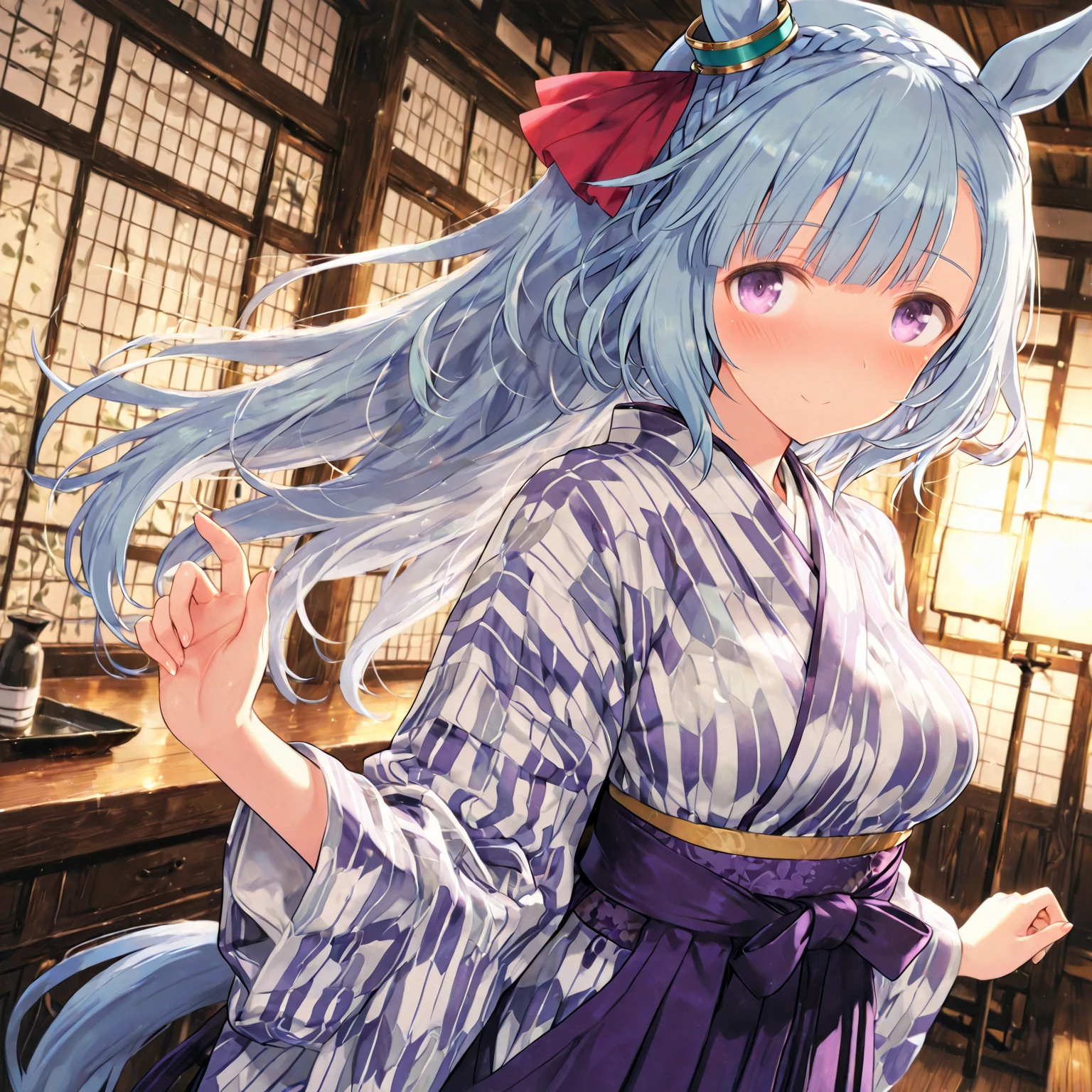Night Sky、ruins、Sitting、Larger background、yukata、no panties、pussy、マンコが見える、