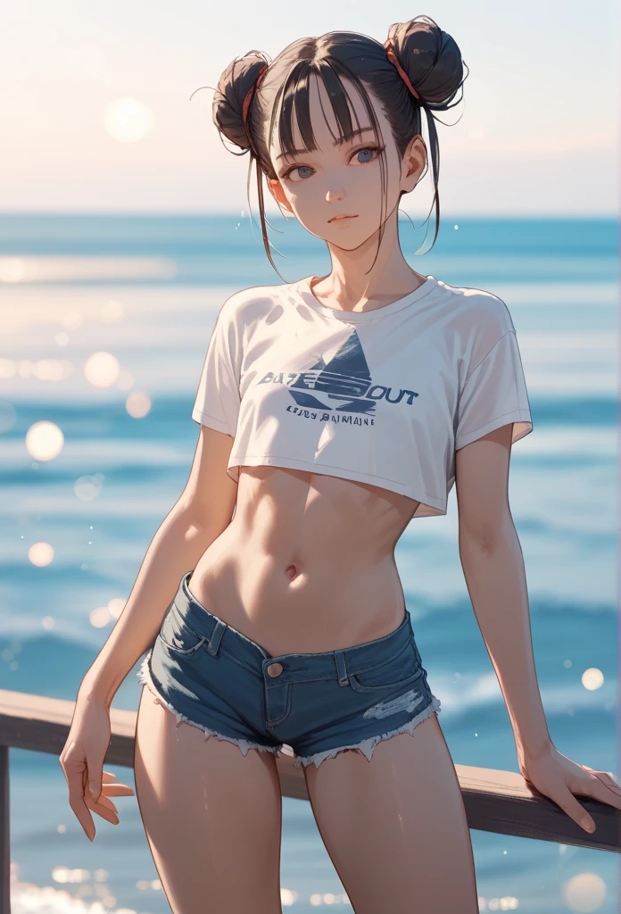 girl in tiny sport shorts and hottop