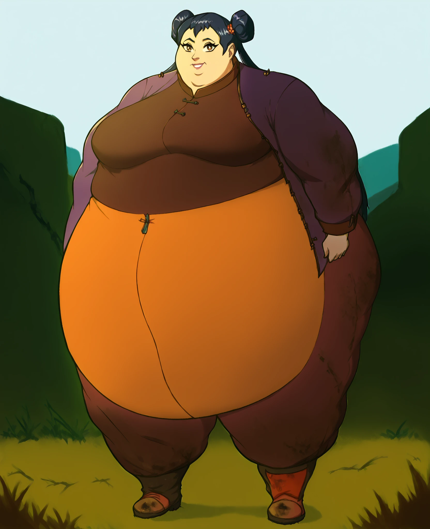 alone，male，chubby，Fat minora，Shirtless， alone， detailed， high resolution，， masterpiece，Excessive obesity，Obesity in the extremities，Lift your feet，correct body proportions，overweight，Shibayama Junpei，人 naked, turning around, butt, smile