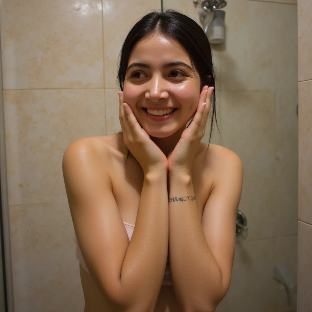 ((melhor qualidade)), ((obra de arte)), (detalhado) selfie , rosto perfeito, A beautiful , 15 year old Japanese , , , She is currently taking a shower naked,na banheira