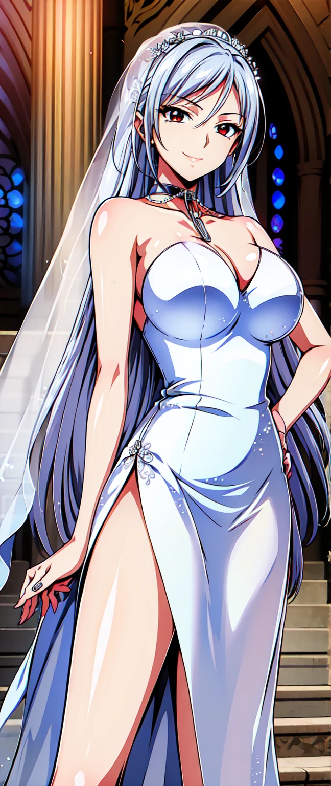 ((masterpiece)),((best quality)),ultra-detailed,illustrationdress,gloves,necklace,jewelry,wedding dress,elbow gloves,purple hair,long hair,veil,solo focus,smile,1girl,breasts,bridal veil,large breasts,out of frame,bare shoulders,blue eyes,looking at viewer,blush,bride,multiple girls,pearl necklace,white gloves,tiara,white dress,wedding,aqua eyes,earrings,shiny skin,Beautiful Finger,Beautiful long legs,Beautiful body,Beautiful Nose,Beautiful character design,perfect eyes,perfect face,alluring,wallpaper,perfect lighting,
Colorful,ultra highres,4K,photography,8K,HDR,highres,(groin),inoue orihime,(Beautiful, medium breasts:1.4),(beautiful face:1.2),(narrow waist),(shiny skin),nsfw,(full body:1.5),anime screencap,<lora:Yahata Kumiko:0.7>,cathedral,indoors,