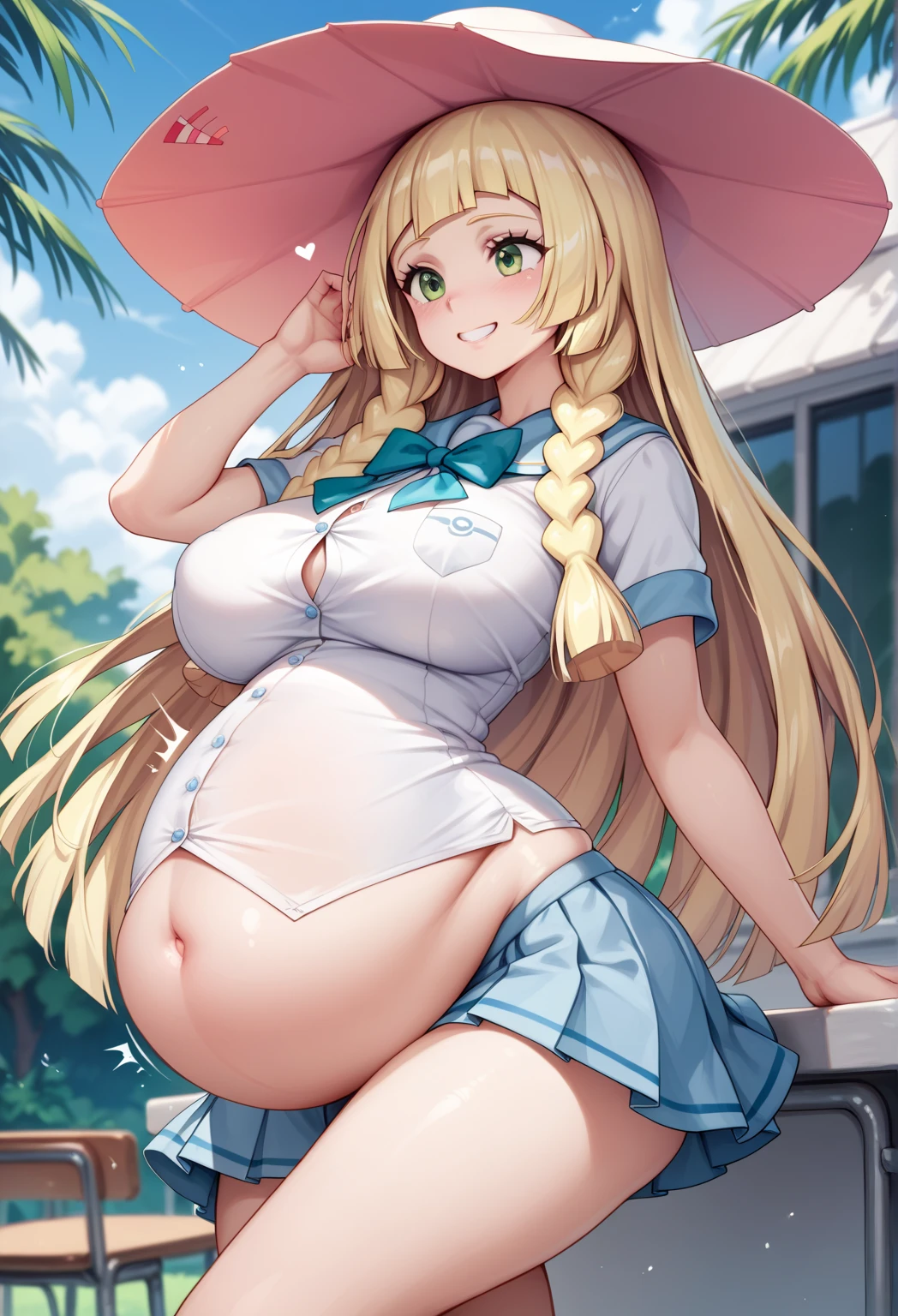 cute brown skin girl, Sexy Body, Twin tails,Blonde, Golden Eyes (Shiny), Ultra-realistic eyes,  Round face, Realistic lighting, Radio City,,Little,A dirty room with a fat old man,Blue micro bikini,Embarrassed red face,Spread your legs wide,Nipples,Pussy in full view[a large amount of sperm flows],Big belly like a pregnant woman Close up.