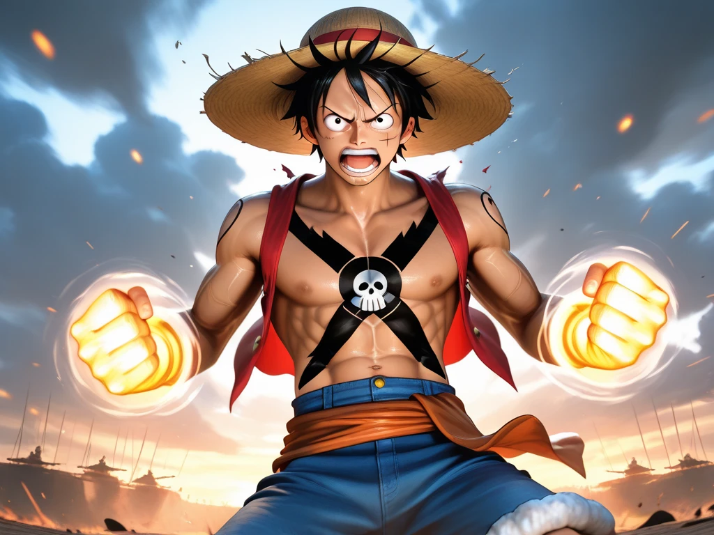 Create an image with the theme of the year and one piece for games
