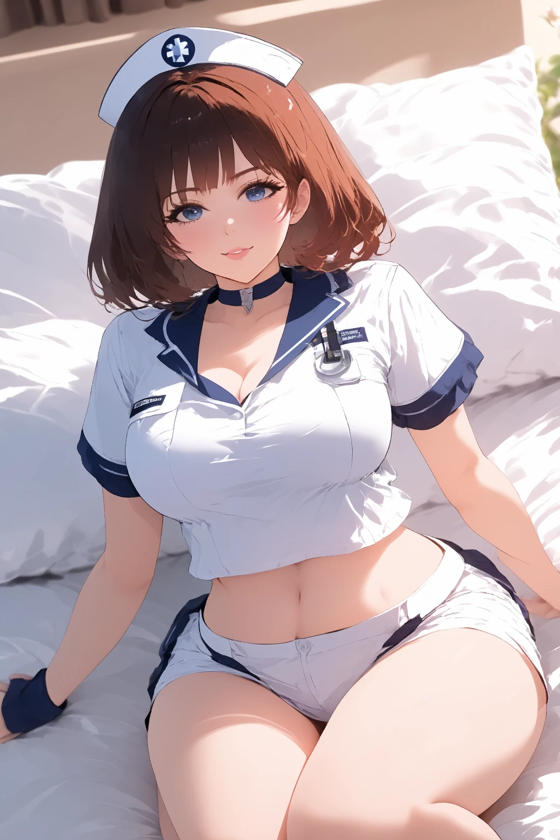 (1girl:1.3), Masterpiece, Best quality, amazing beauty, 4K, absurdres, finely detail, super detailed eye, perfect anatomy, official art, cinematic lighting, BREAK, locker room, silky short hair, super shiny detailed blue eyes, Looking at Viewer(camera), shy face, BREAK , sitting chair, BREAK , (school uniform:1.2), BREAK,()