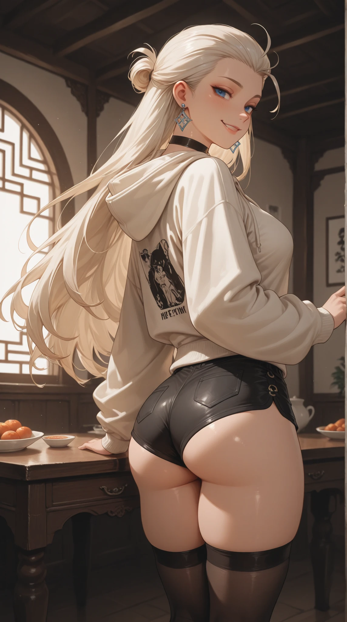 Nahidadev, nsfw, ((better quality)), ((The main part)), ((Hinge)), real, complicated, 16 kg, Human development report, RTX,(Masterpiece, Top quality, Best quality, Official art, Beautiful and aesthetic:1.3), clarification, عيون Hinge جميلة, (1girl), Ass focus, From behind,More than, Looking back, (Masterpiece, Top quality, Best quality, Official art, Beautiful and aesthetic:1.3), clarification, عيون Hinge جميلة, (1girl), Ass focus, From behind,More than, Looking back,high leg panties, hooded jacket, Open jacket, the hands, bikini, Best quality, Hinge للغاية