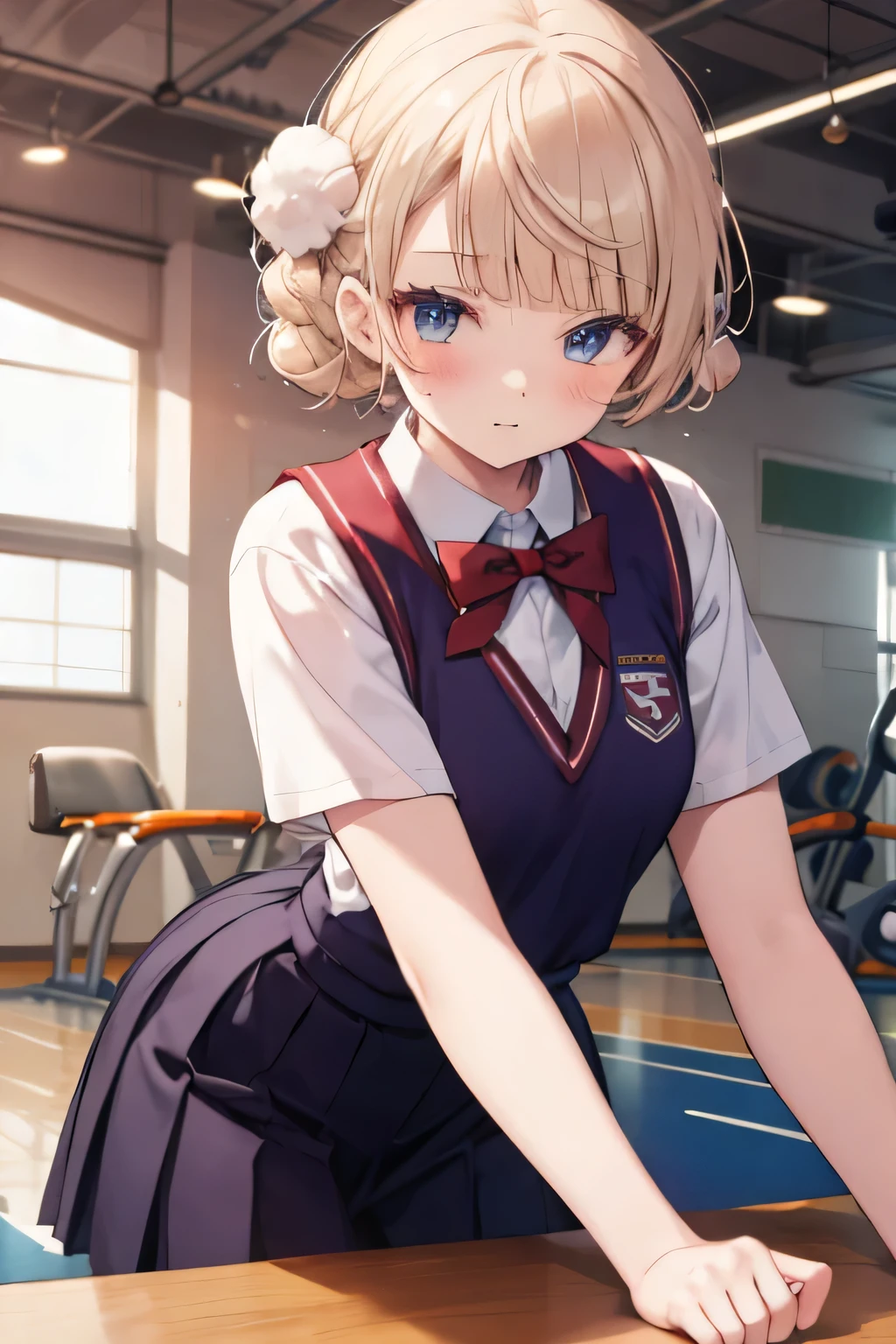 white shirt, school gym buruma,
