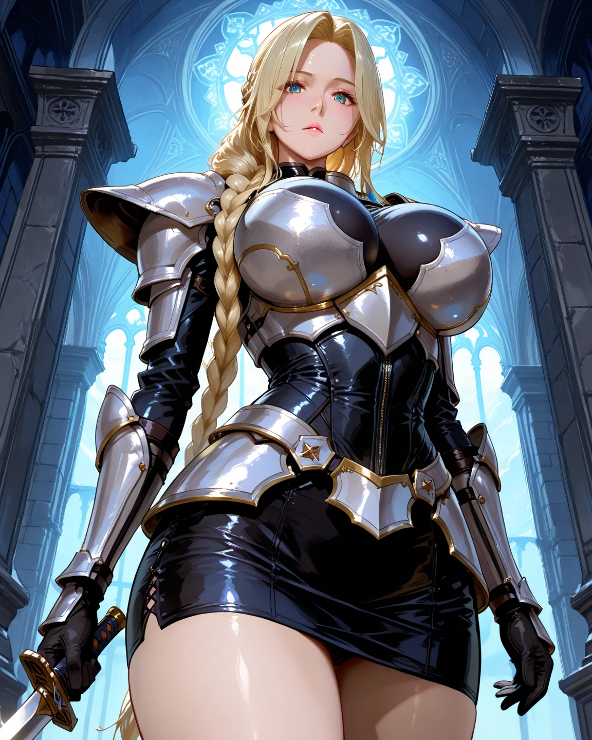 tmasterpiece，A high resolution,Absolutely beautiful，a mature female，European warriors，Fine and detailed eyes and detailed face，Tall and tall，The blonde，She wears armor，Full coverage armor，Armor pants，Armor boots，Show armor iron boots、The armor is rich in color、Exquisite details of the armor、decor，Shogun， allure：（Tall：1.4），haughty，Mature temperament，（Wide buttock：1.4），（Thick thighs：1.4），Majesty，Rich scene detail，In the midst of the war，are standing，action