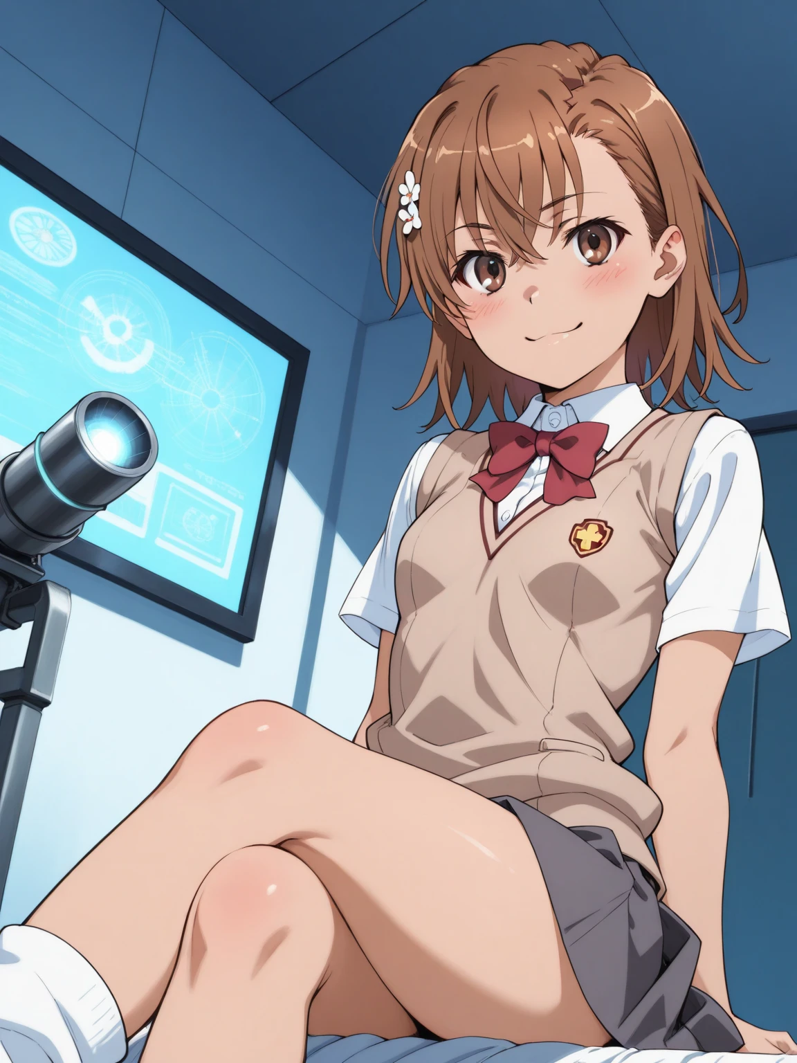 score_9, score_8_up, score_8, source_anime, 1girl, brown hair, brown eyes, solo, twintails, short twintails, short hair, hair ribbon, masterpiece, expensive quality, very_expensive_solve, big_file size, full color,(completely nude:1.2),